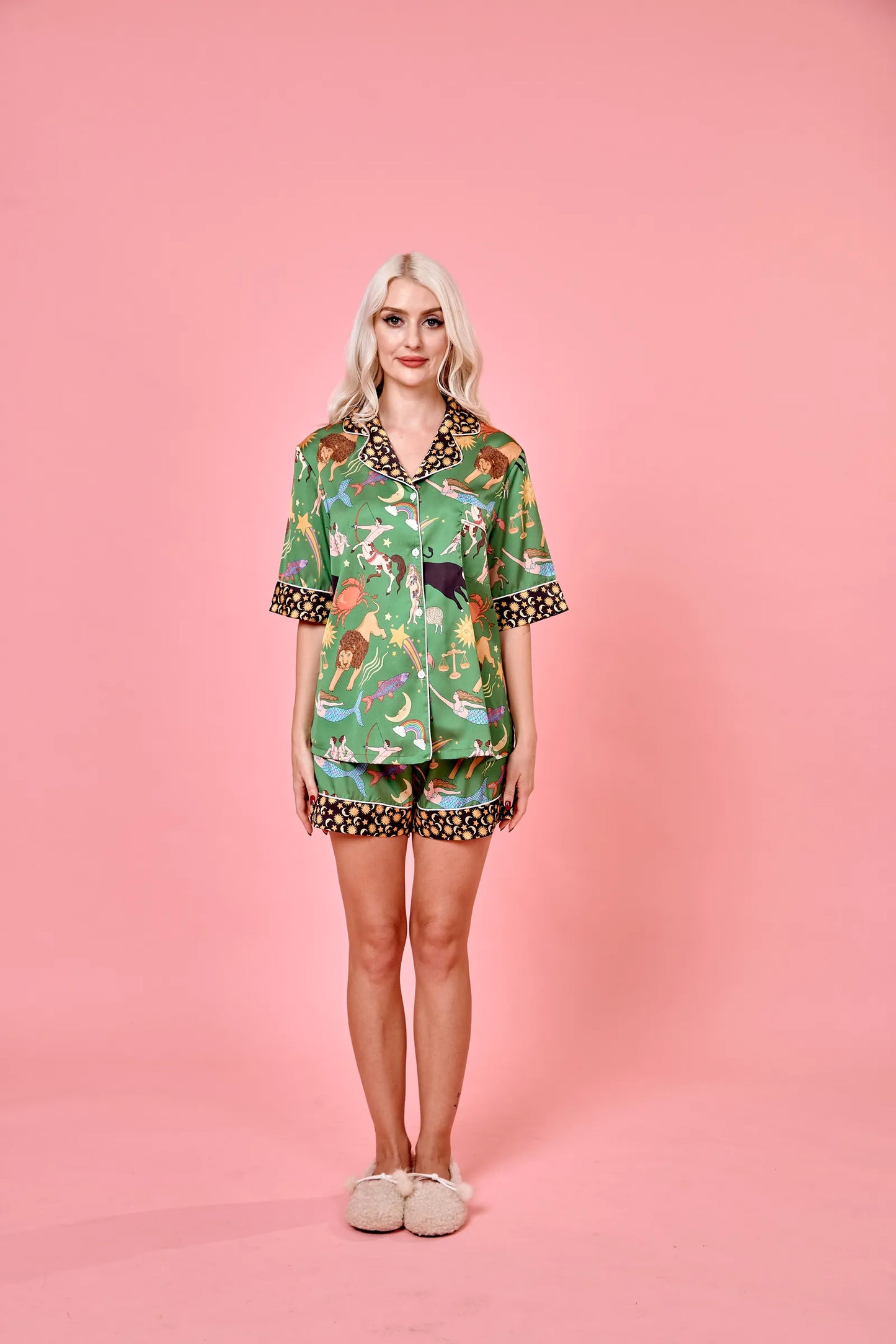 Celestial Silk Satin Short Set